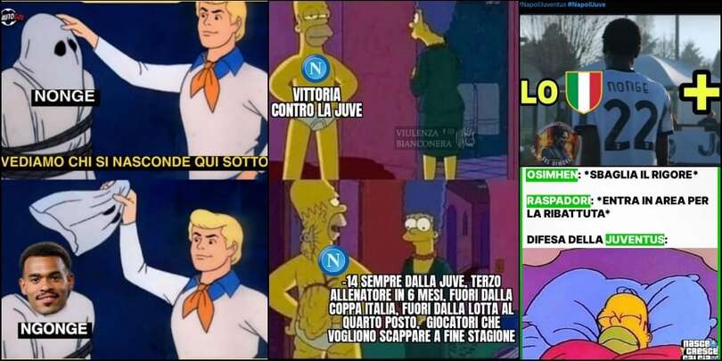 Napoli-Juve, ironie social: Nonge in realtà è Ngonge! Allegri e Vlahovic...