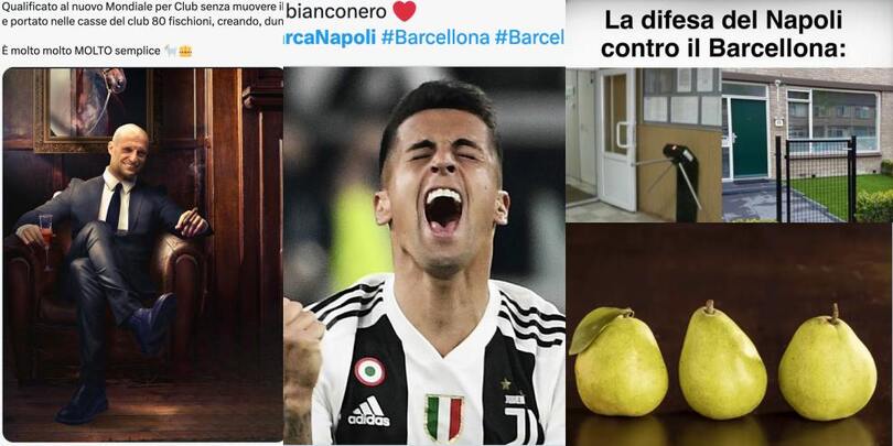 Napoli ko col Barcellona e Juve al Mondiale per club: ironie social