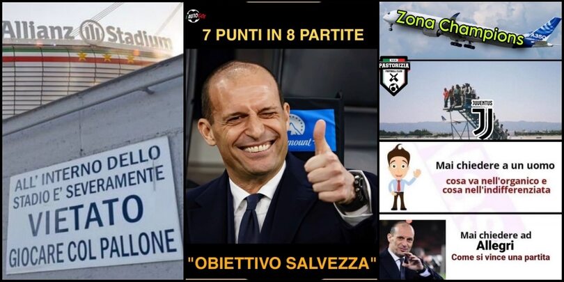 Juve-Genoa, la cumbia della noia: Allegri bersaglio delle ironie social