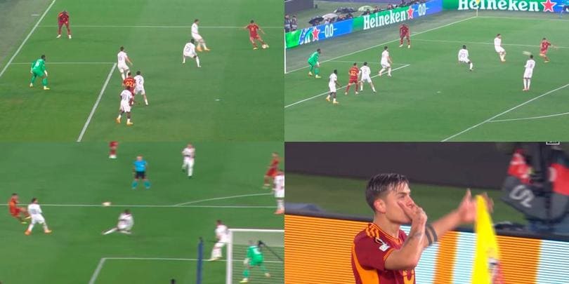 Mancino strepitoso, l'eurogol di Dybala fa esplodere di gioia l'Olimpico