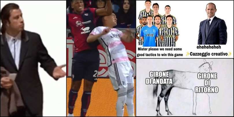Cagliari-Juve social: ira per il rigore negato ad Alcaraz e ironia su Allegri