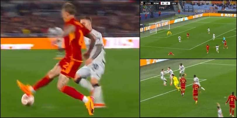 Disastro Karsdorp! La Roma di De Rossi prende gol così dal Bayer