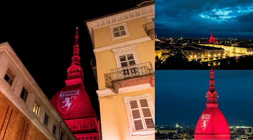 La Mole Antonelliana diventa granata: l'omaggio al Grande Torino