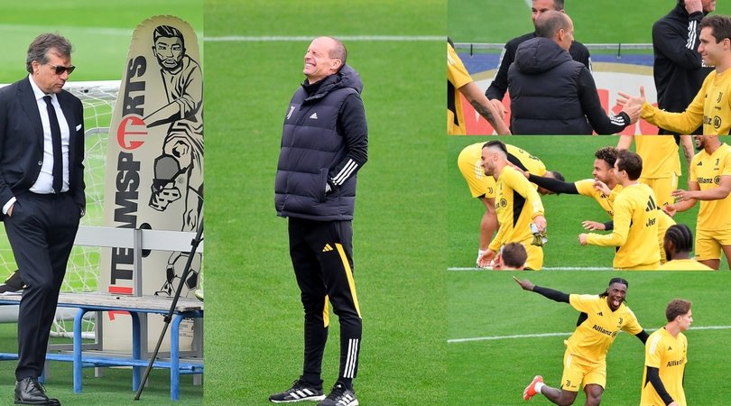 Lo sguardo di Giuntoli sulla Juve: saluto Chiesa-Allegri, esulta Kean