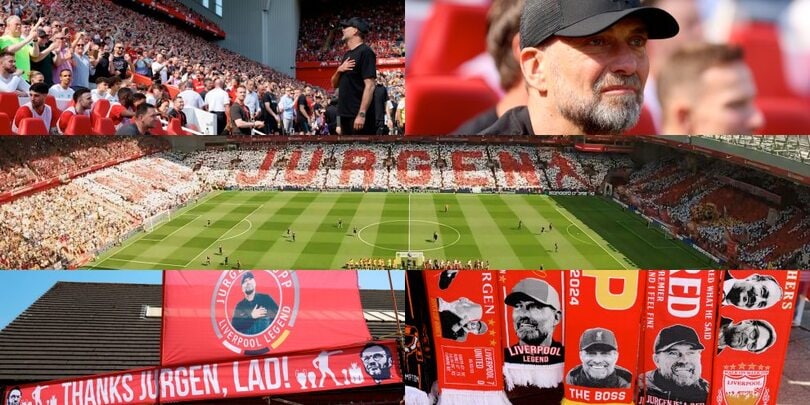 Commovente omaggio dei tifosi Liverpool e Klopp scoppia a piangere