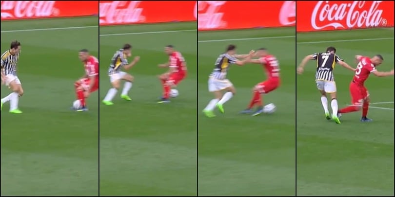 Chiesa brutale: all'ex Inter non un tunnel ma due, e poi gol!