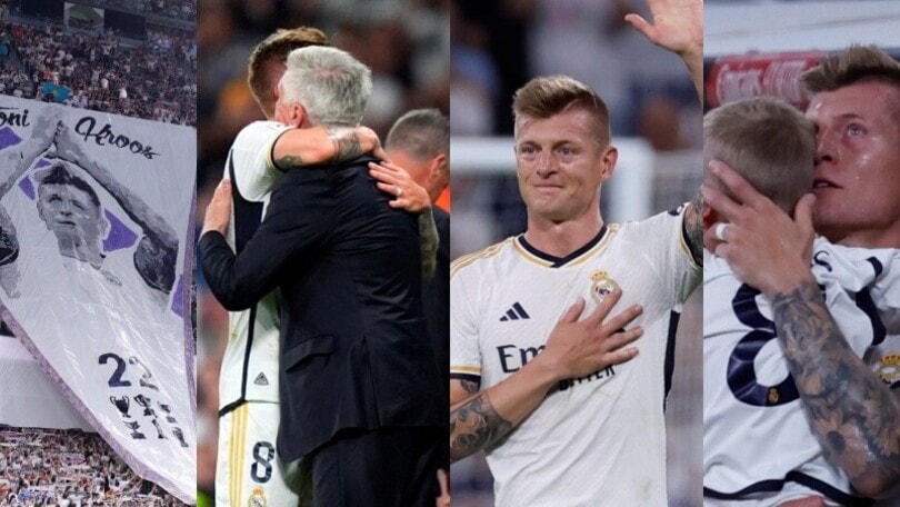 Kroos, cuore Real e tributo da leggenda: ovazione, Ancelotti e lacrime