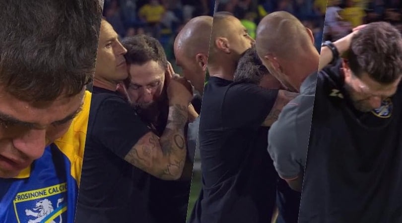 Frosinone in B, Di Francesco in lacrime: Fabio e Paolo Cannavaro lo consolano