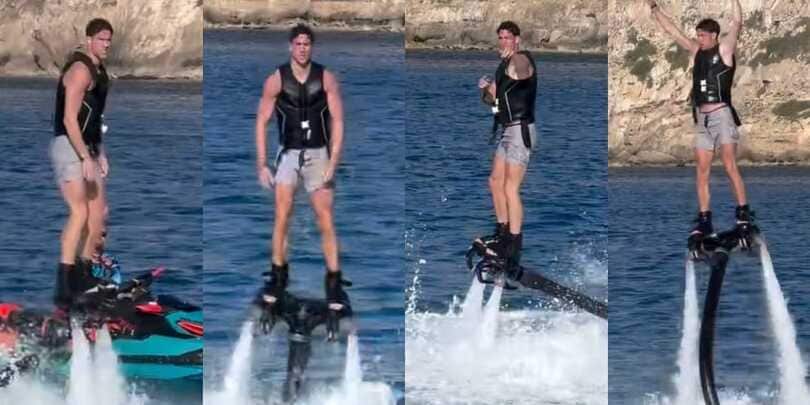 Vlahovic spavaldo con il flyboard, ma il finale è a sorpresa...