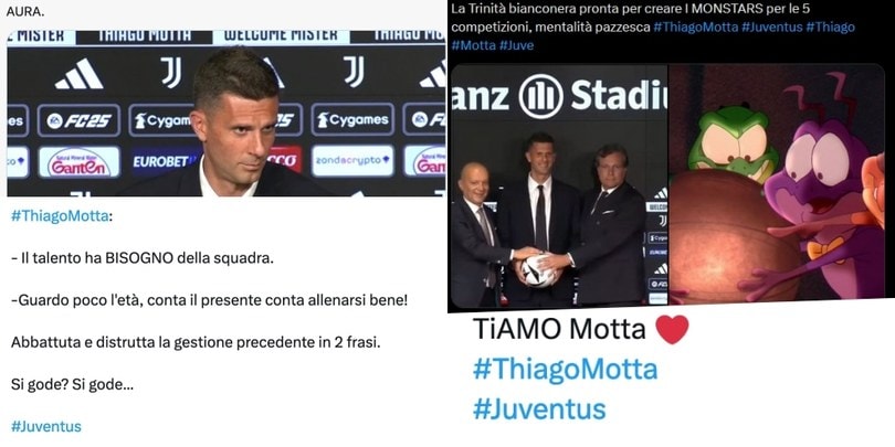 Tifosi Juve scatenati sui social dopo la conferenza: "Aura. Tiamo Motta"