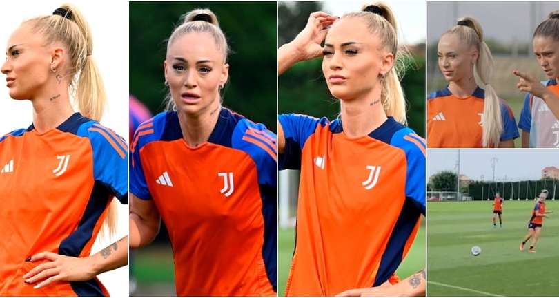 Alisha Lehmann, inizia l'avventura con la Juve: il primo allenamento a tinte bianconere
