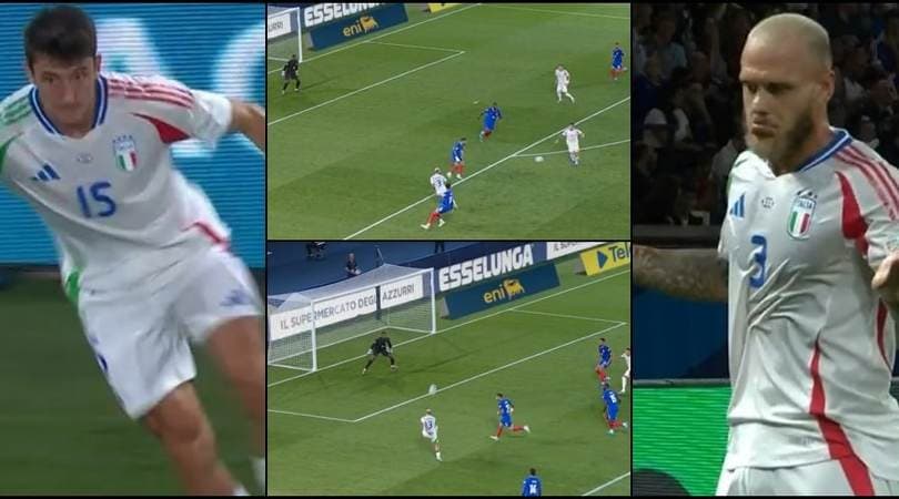 Cambiaso apre, Dimarco al volo sull'invenzione di Tonali: il super gol Italia contro la Francia