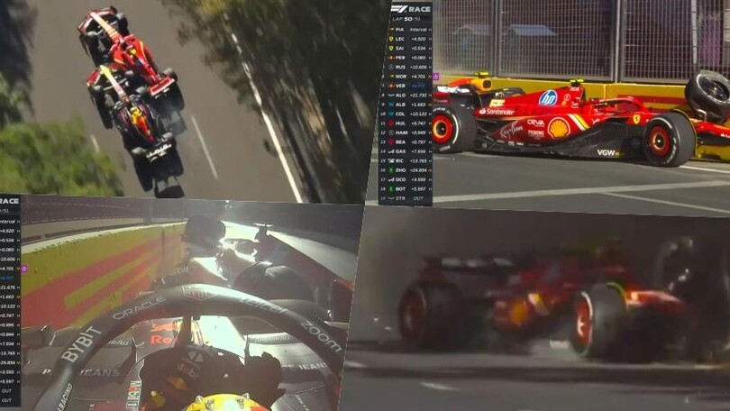 Sainz-Perez, incredibile incidente nel GP d'Azerbaigian: la fotosequenza