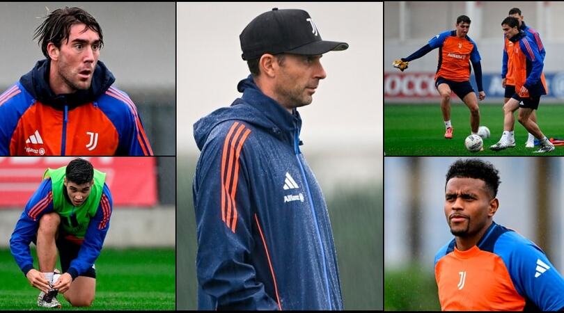 Adzic si scalda, nuovo look Cabal: Motta osserva la Juve sotto la pioggia