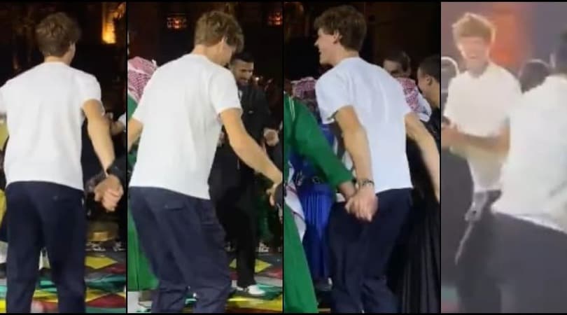 Sinner come non l’avete mai visto: scatenato in pista al Six Kings Slam