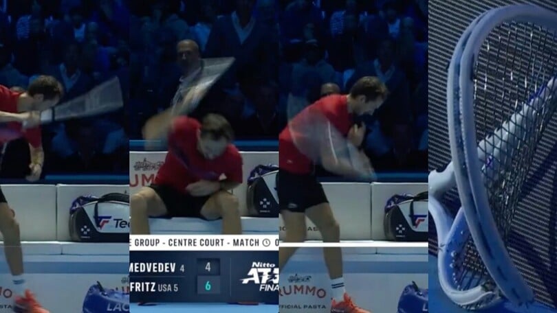 Medvedev è una furia, perde la partita e pure la testa: racchetta spaccata