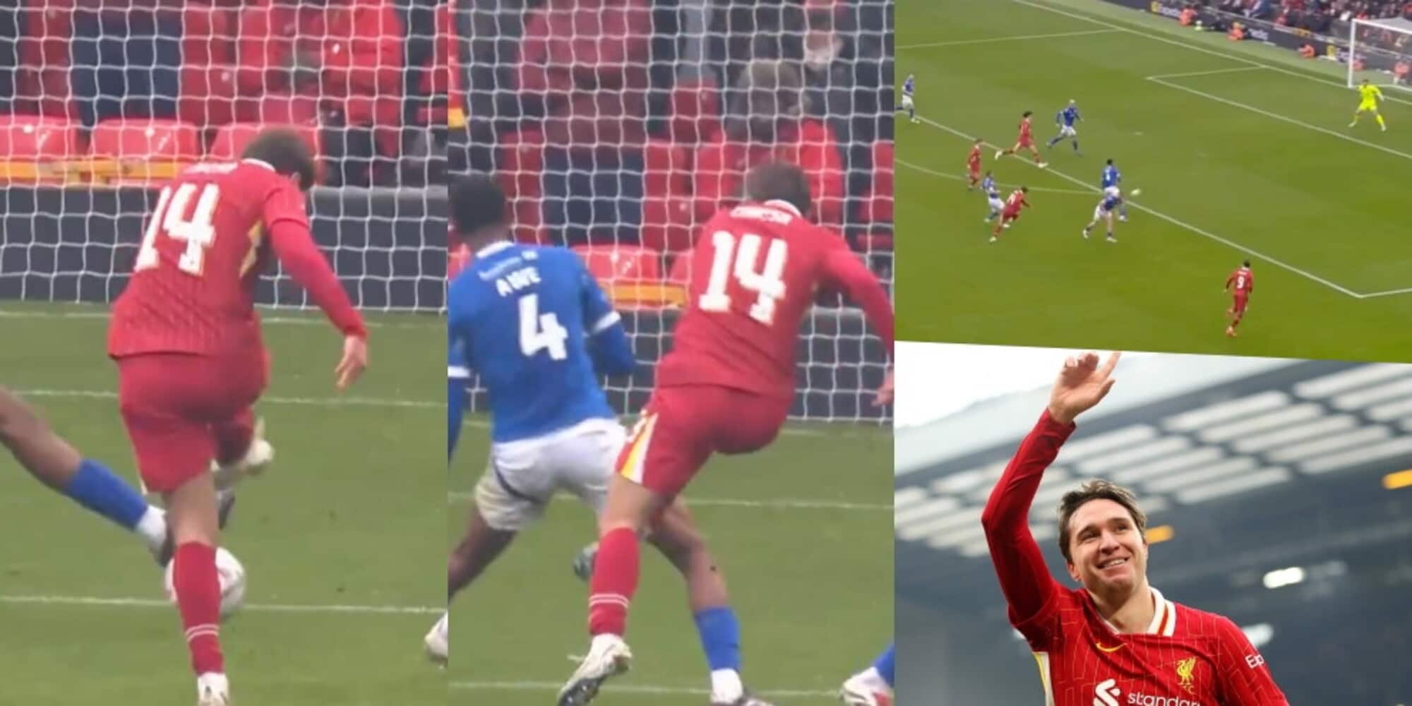 Chiesa si sblocca, primo gol con il Liverpool: la reazione dei compagni 