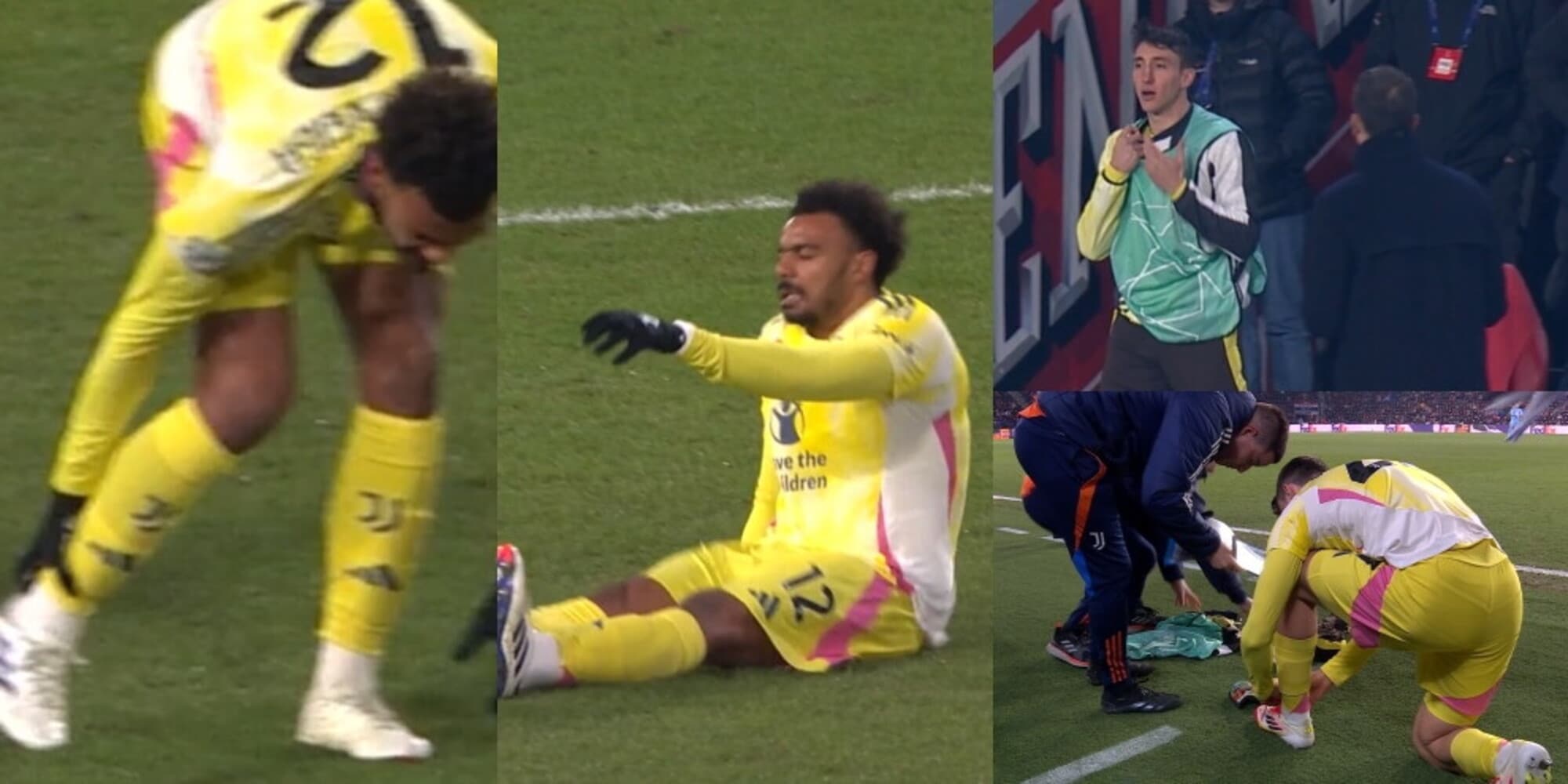 Veiga, infortunio in Psv-Juve dopo 10': Motta si affida a Cambiaso 