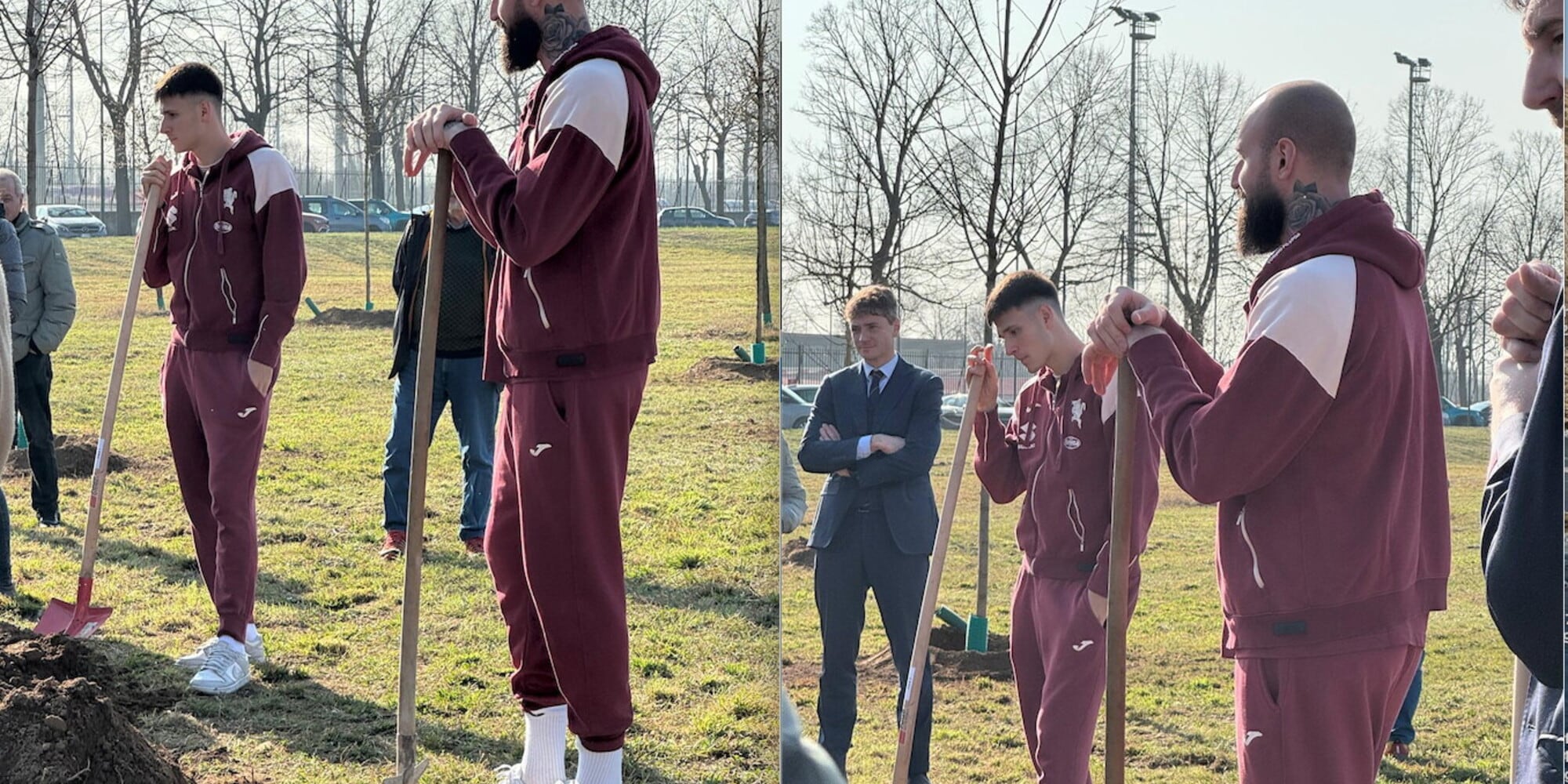 Milinkovic Savic e Gineitis versione boscaioli con la pala in mano