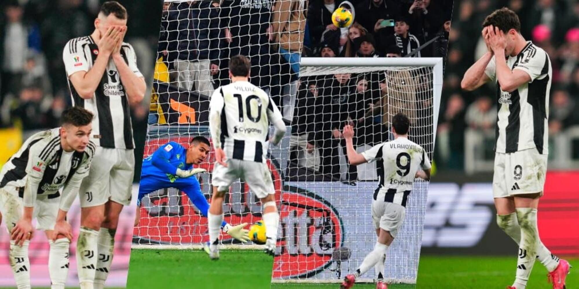 Vlahovic tira in curva, Vasquez para il rigore di Yildiz: Juve battuta ai rigori