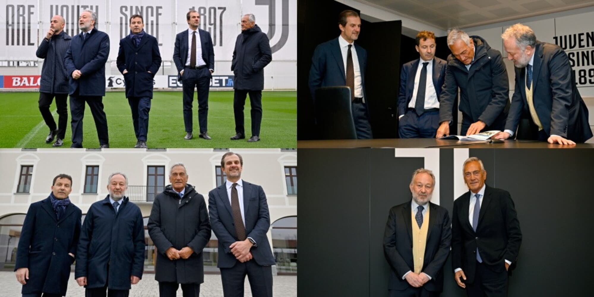 Gravina ospite Juve: in posa con Ferrero e Calvo alla Continassa 