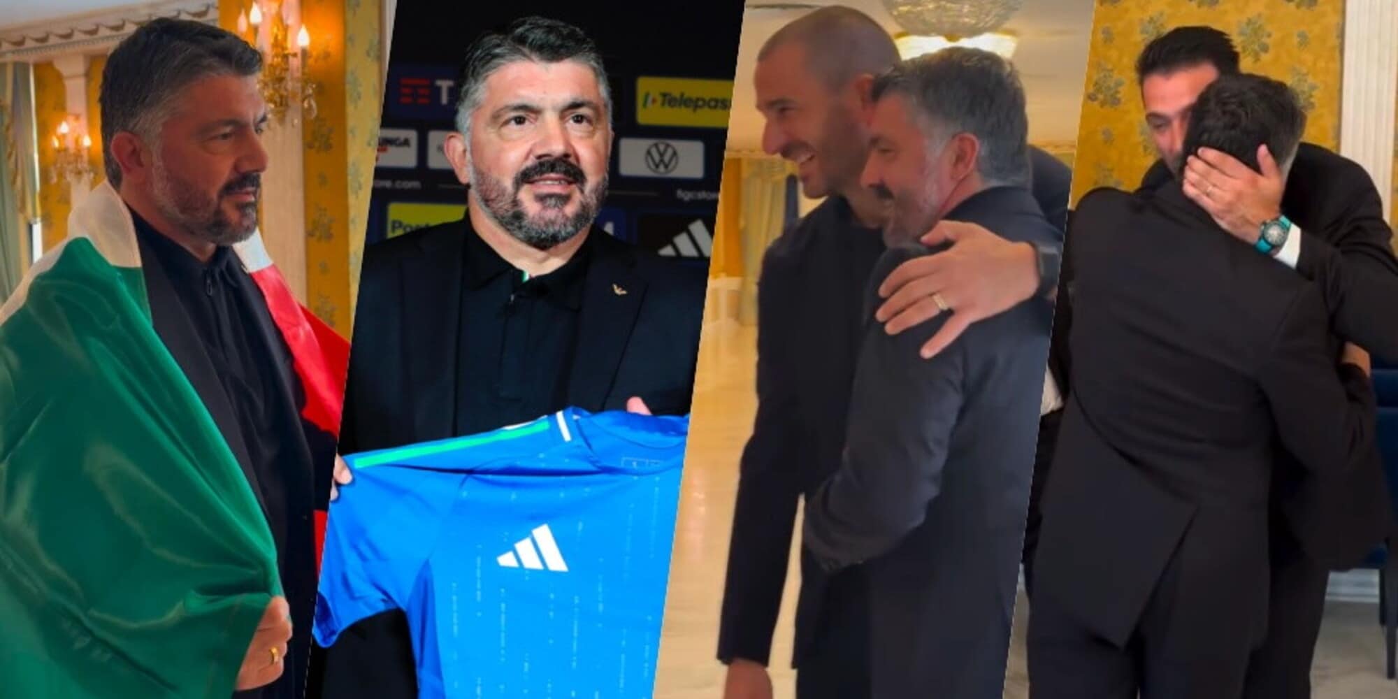 Gattuso nuovo ct dell'Italia: tanta emozione e quel saluto con Buffon e Bonucci