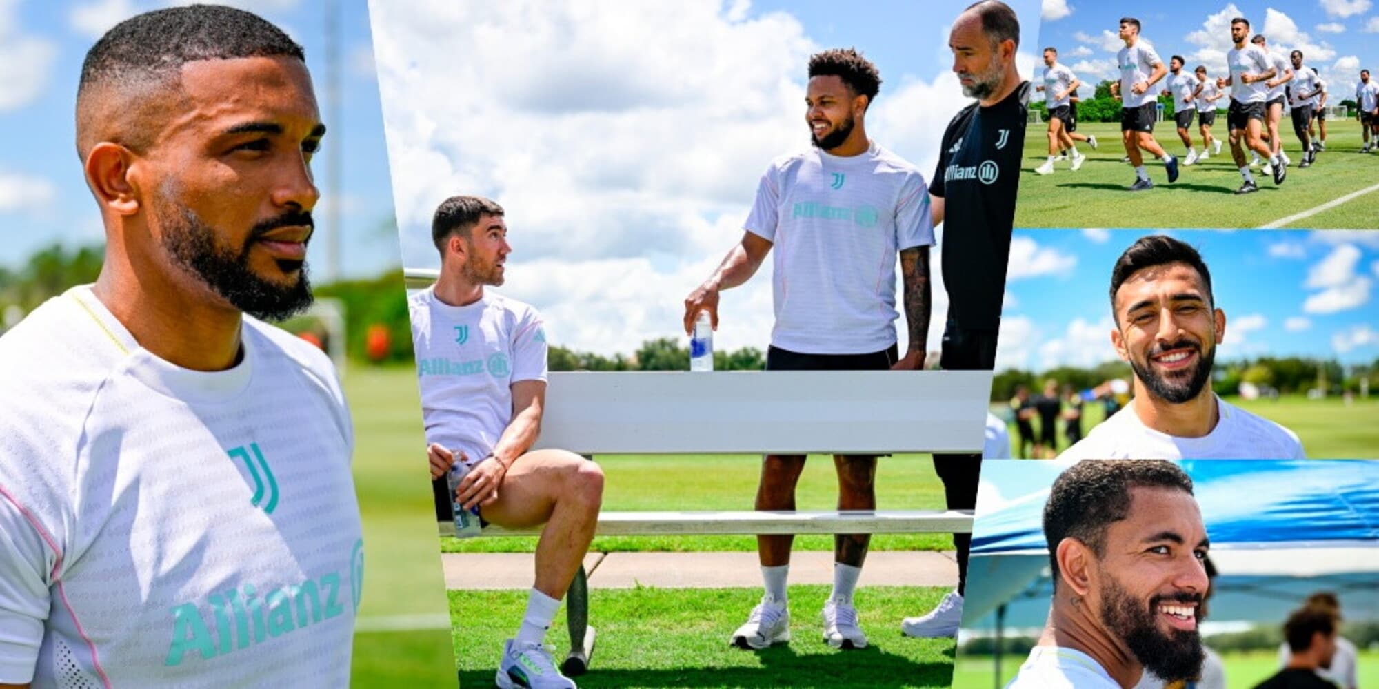 Juve al lavoro verso il City: aura Bremer, dialogo Vlahovic-McKennie, sorrisi Nico e Douglas