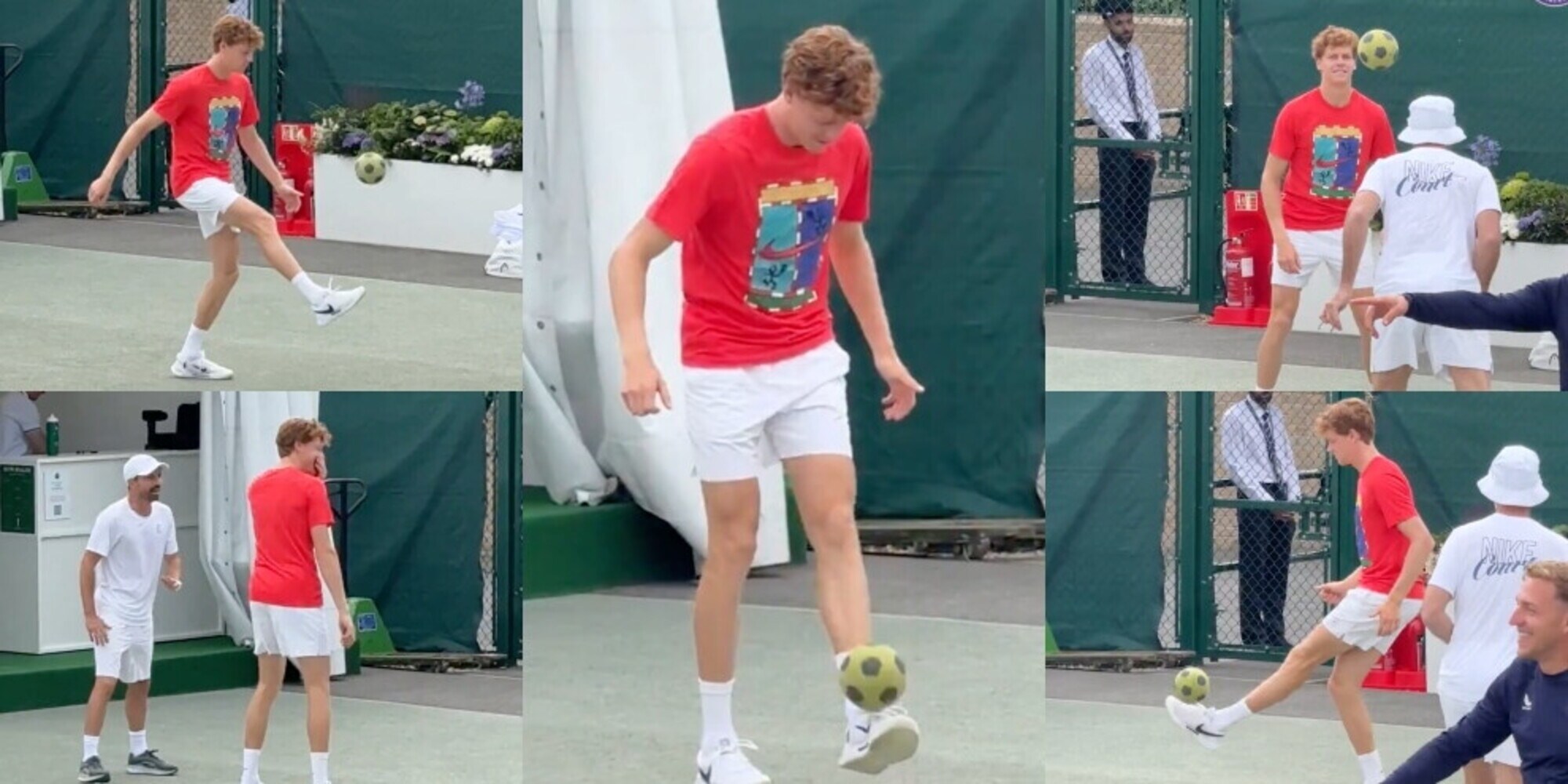 Palleggi e fantasia: Sinner si allena con Vagnozzi giocando a...calcio