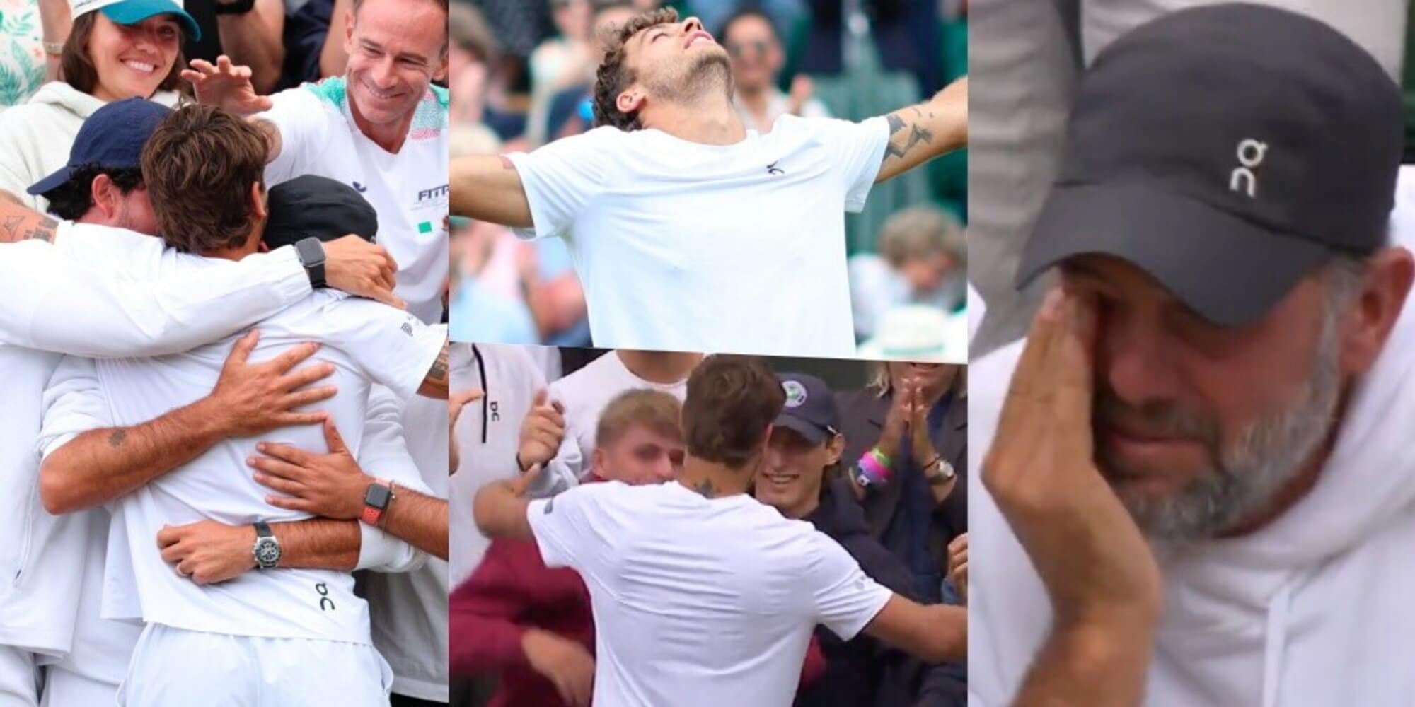 Cobolli gioia infinita a Wimbledon: le lacrime del papà, l’abbraccio col fratello e Bove