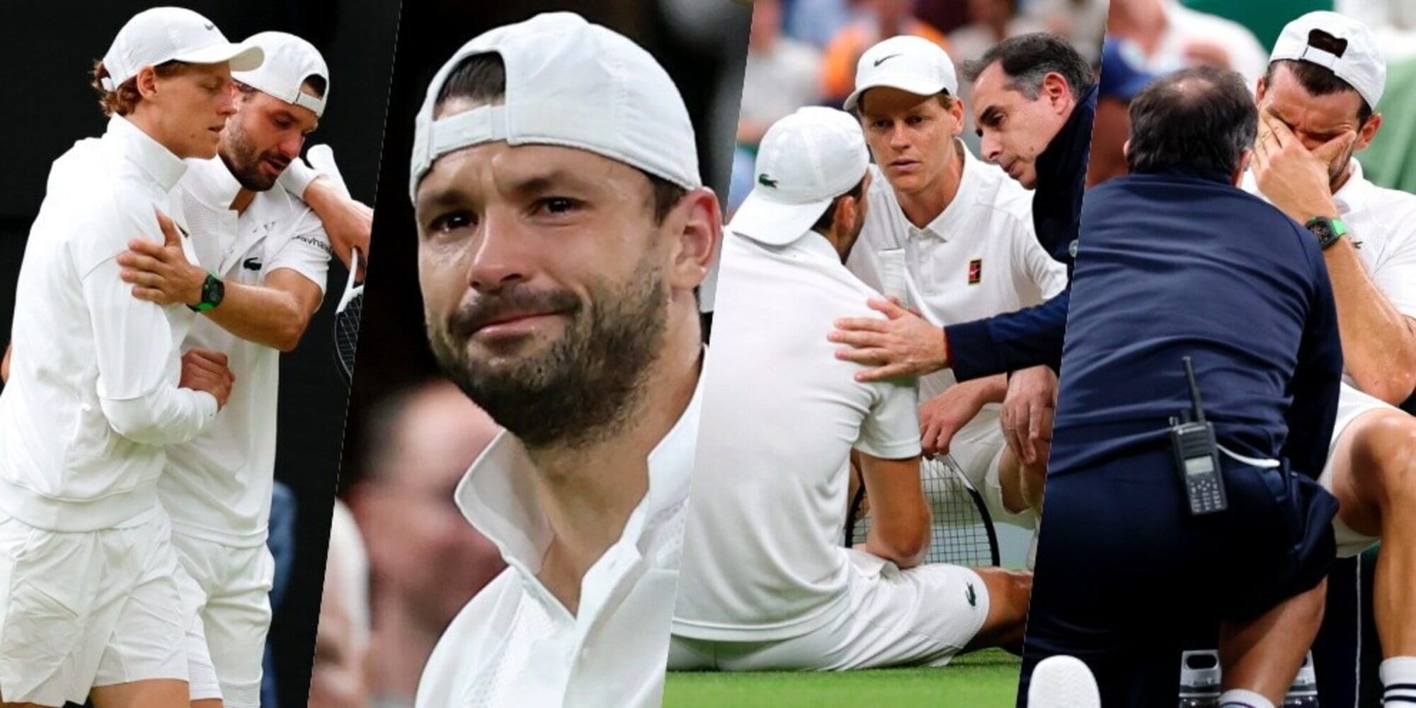 Dimitrov ko nel terzo set: infortunio, lacrime e ritiro. Sinner lo accompagna negli spogliatoi