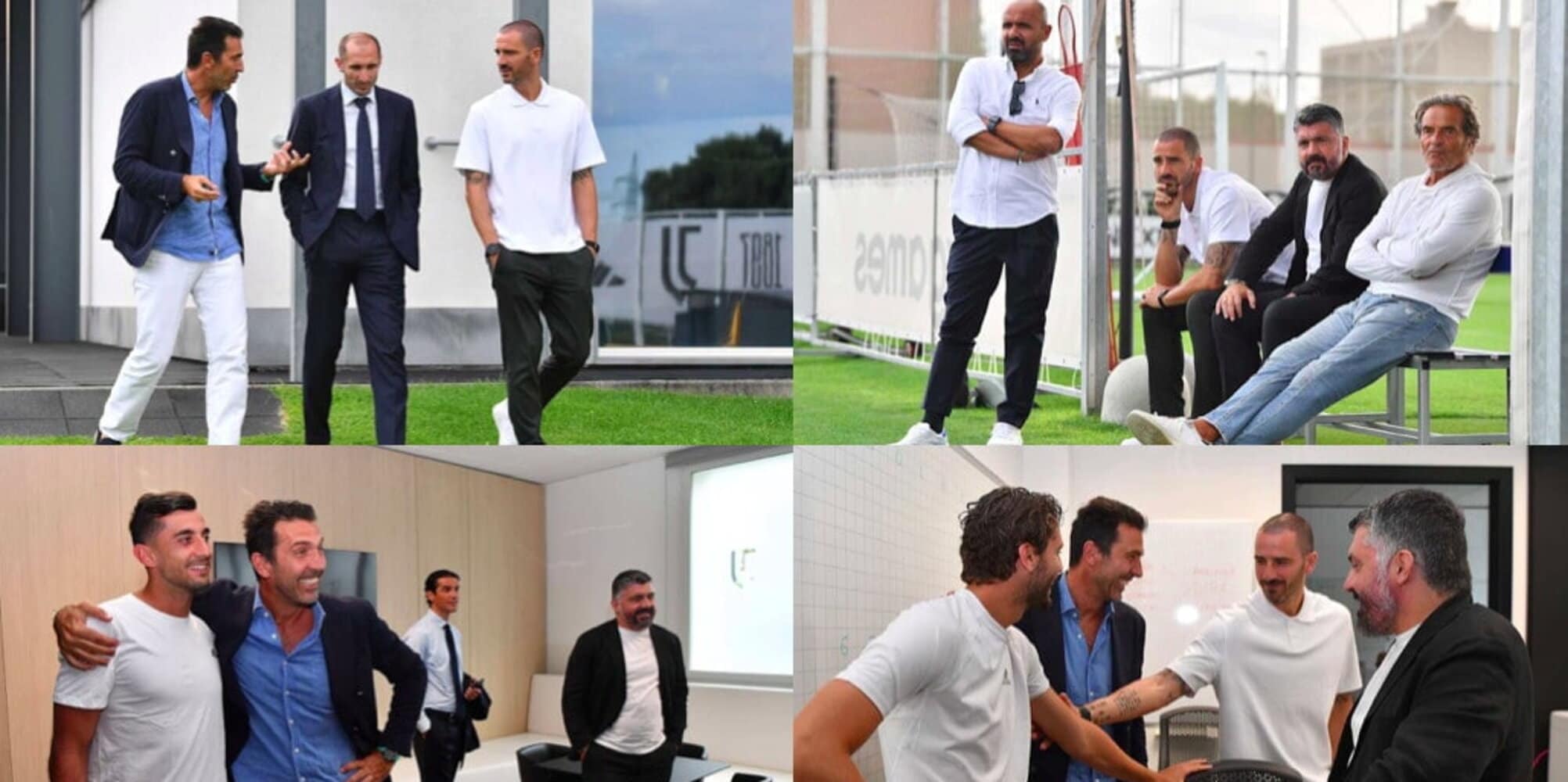 Amarcord Juve, visita speciale: Bonucci e Buffon con Chiellini al Training Center