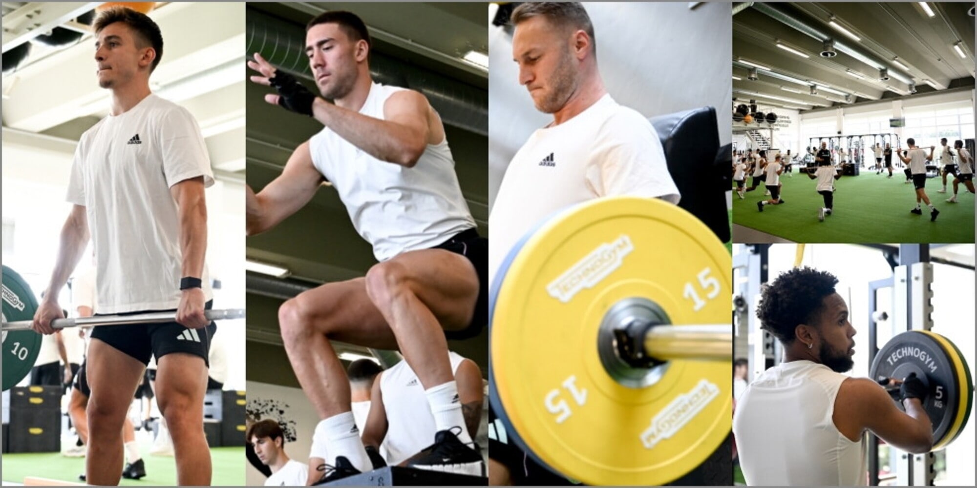 Juve pushes hard in the gym. And then immediately onto the pitch for technique and ball possession.