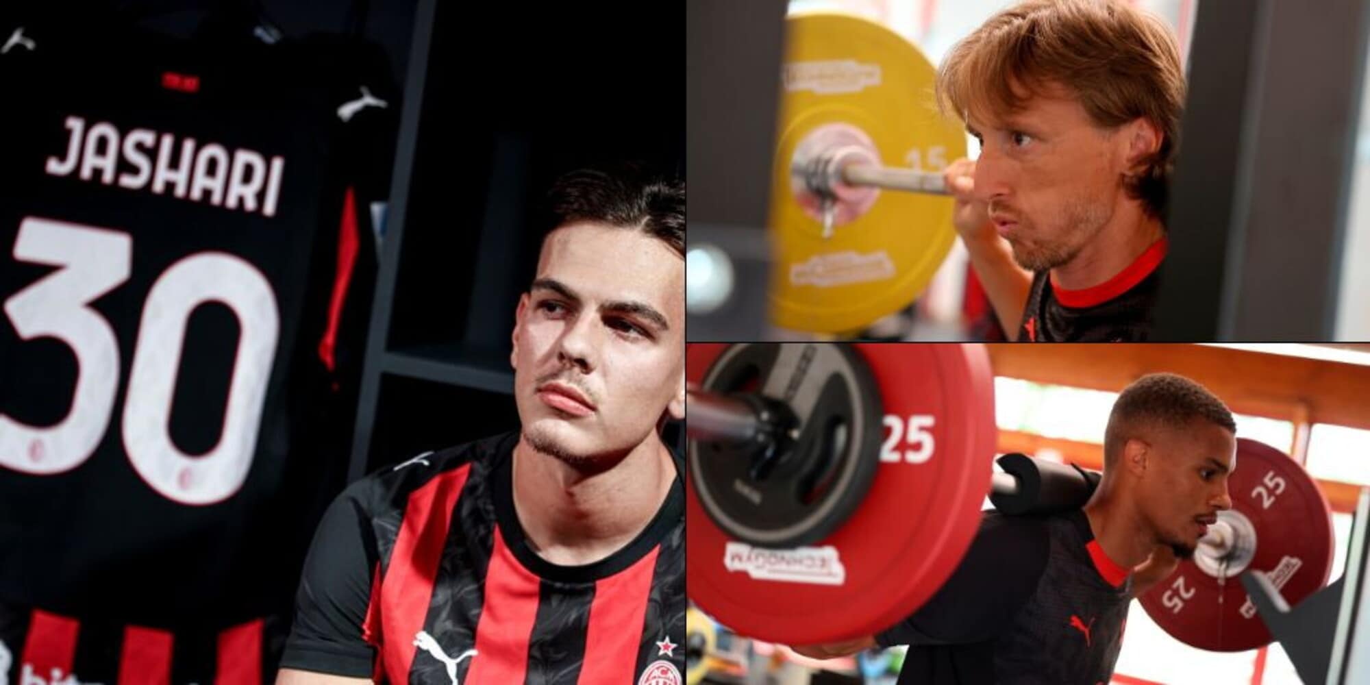 Jashari al AC Milan: lucirá el dorsal 30. Modric, Thiaw y sus compañeros se entrenan en el gimnasio.