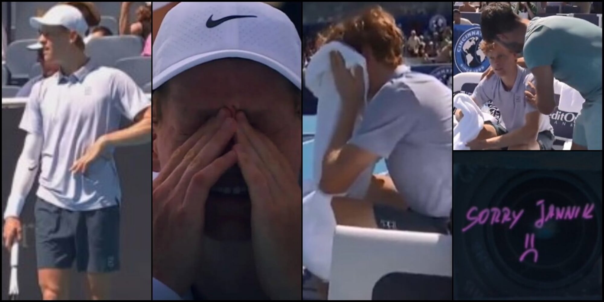 I dolori fisici, "Non posso muovermi", le lacrime: il dramma di Sinner a Cincinnati