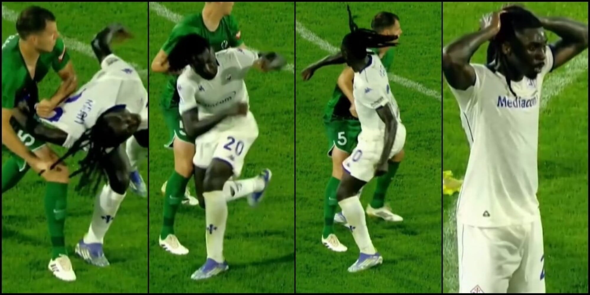 Kean, gomitata all'avversario e rosso! Poi sdrammatizza: "Innamorato..."