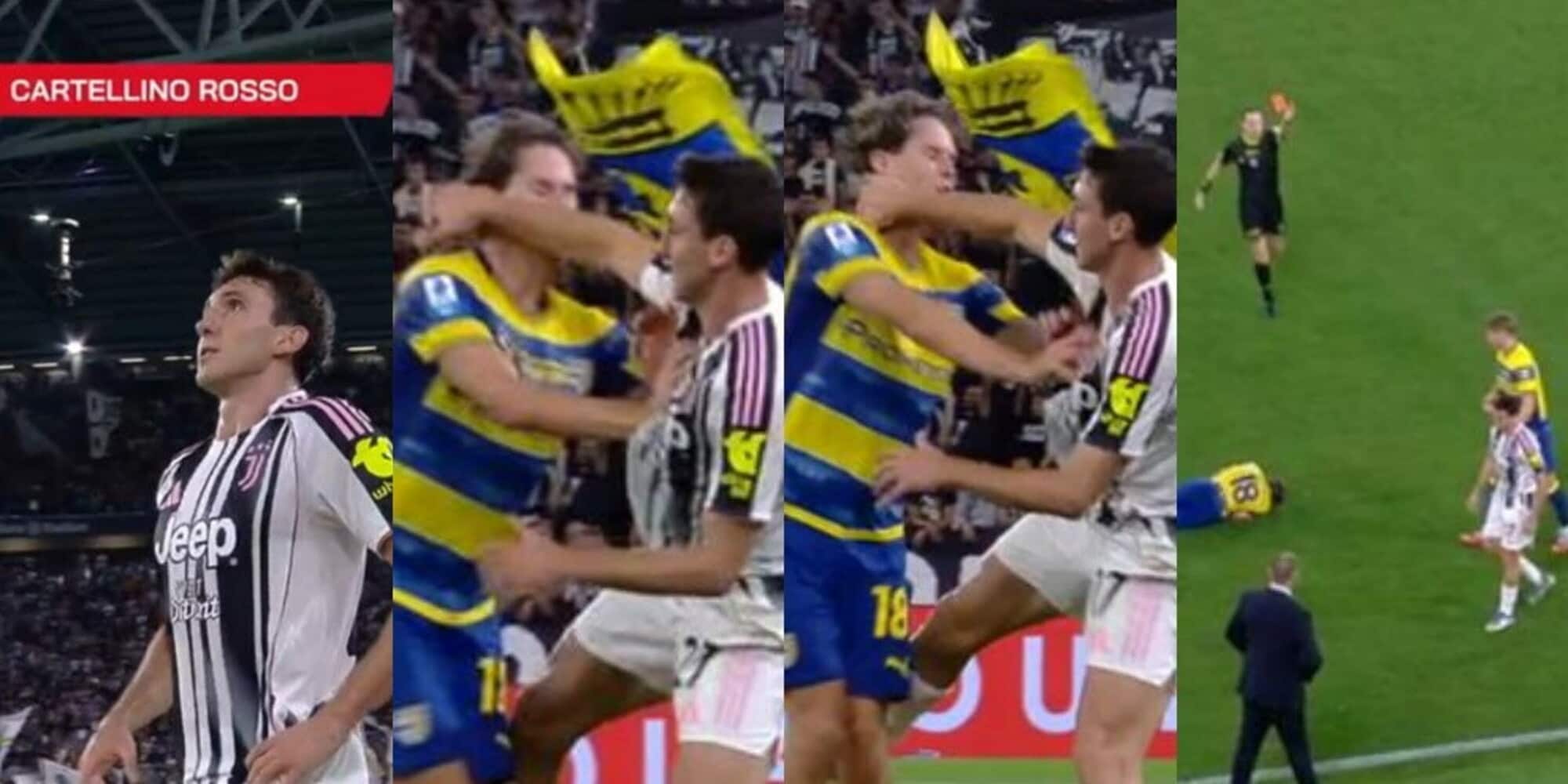 Cambiaso, follia in Juve-Parma: colpo proibito a Lovik e rosso diretto. E rischia l'Inter
