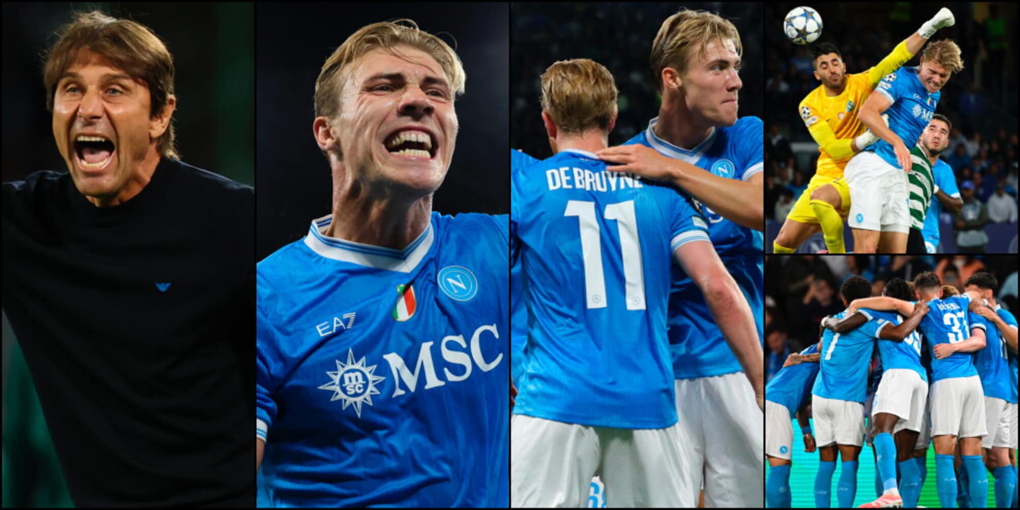 Napoli, l'asse De Bruyne-Hojlund porta i tre punti a Conte contro lo Sporting