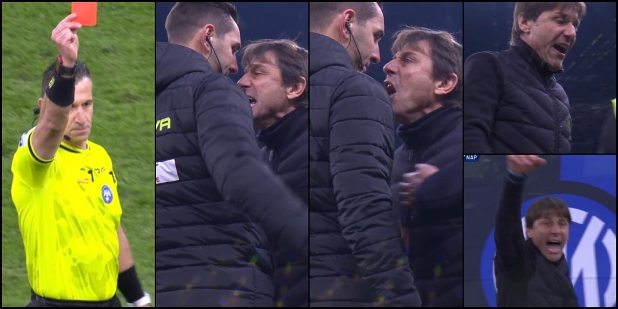 Rigore per l'Inter, Conte viene espulso e non si tiene più: "Vergognatevi!"
