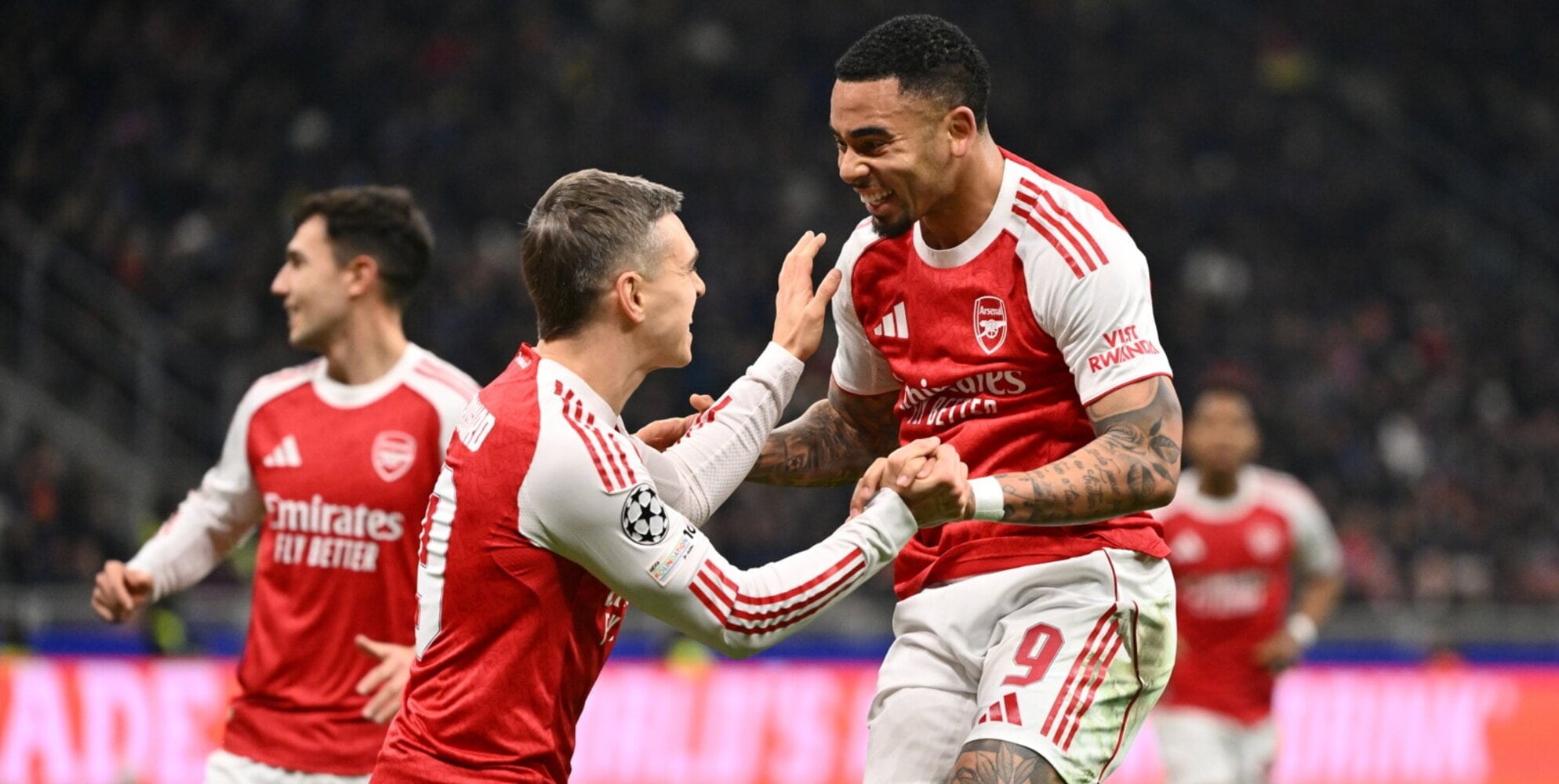 Gabriel Jesus e Gyokeres riportano l'Inter sulla Terra: Sucic non basta, tris Arsenal a San Siro