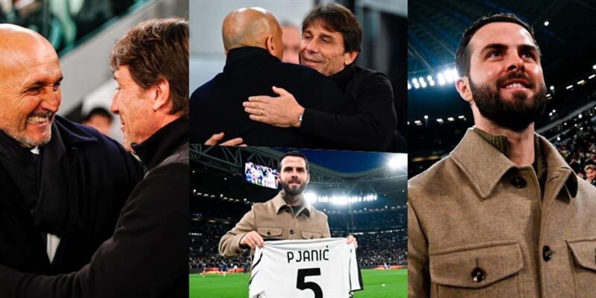L’abbraccio Spalletti-Conte, il saluto di Pjanic ai tifosi: che emozioni prima di Juve-Napoli!
