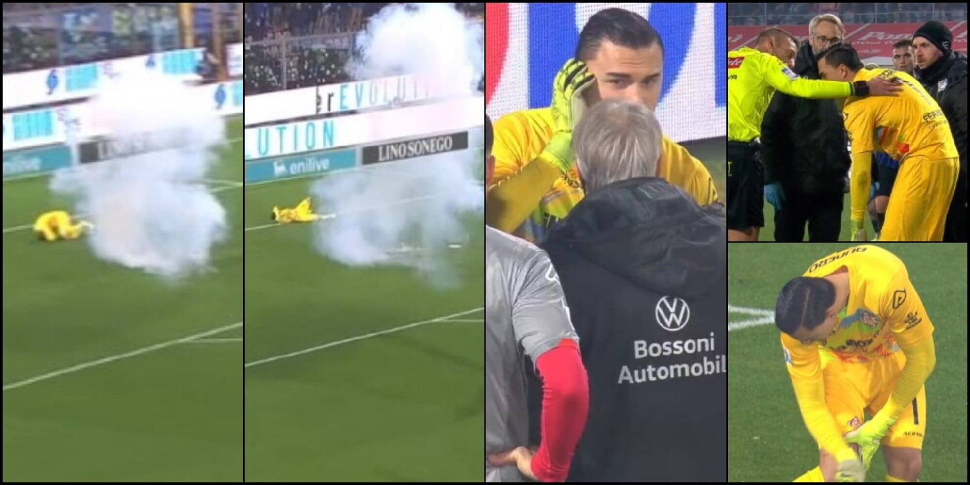 Vergogna dal tifo Inter, Audero crolla a terra! Problemi all'orecchio e ferita sul ginocchio
