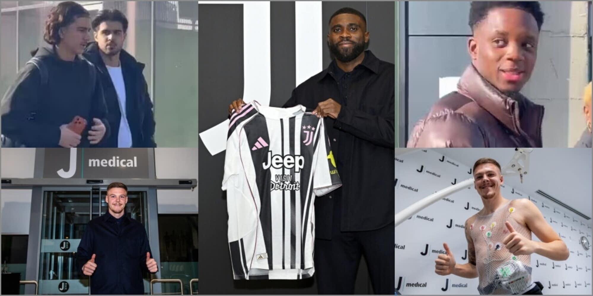 Blitz Juve, tre volti nuovi al J Medical: le prime immagini di Boga, Licina e Oboavwoduo
