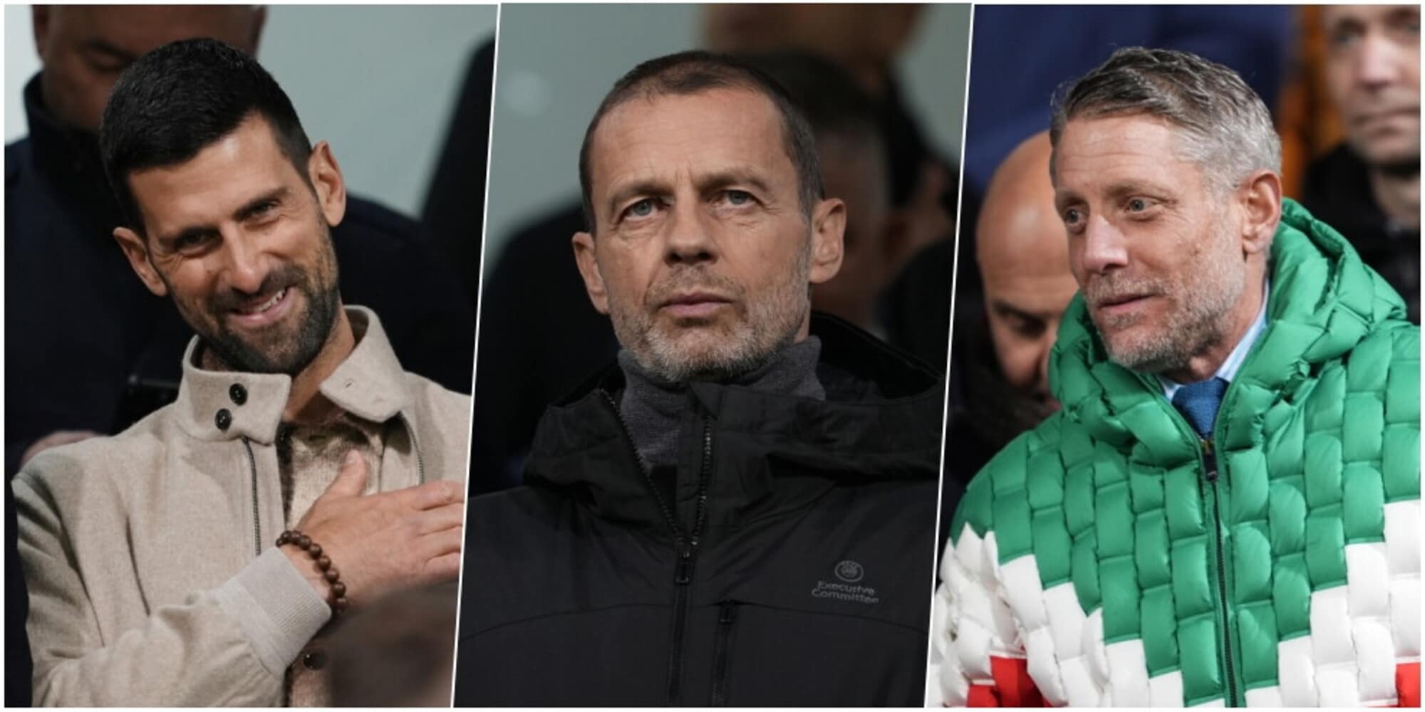 Lapo Elkann, Djokovic, Ceferin: la tribuna di Zenica per Bosnia-Italia