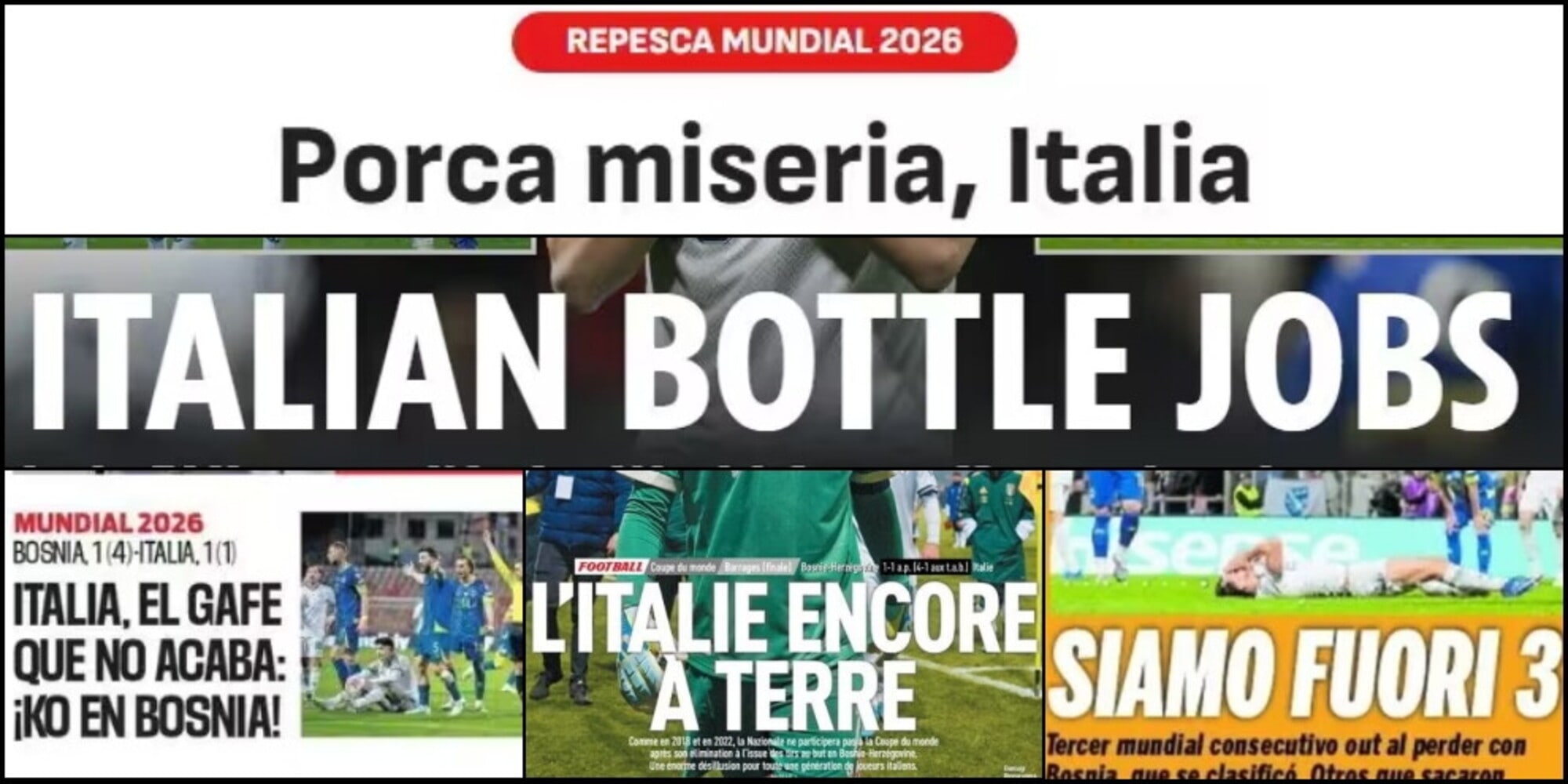"Porca miseria, Italia", Terzo fracasso Mondiale": la figuraccia vista dall'estero