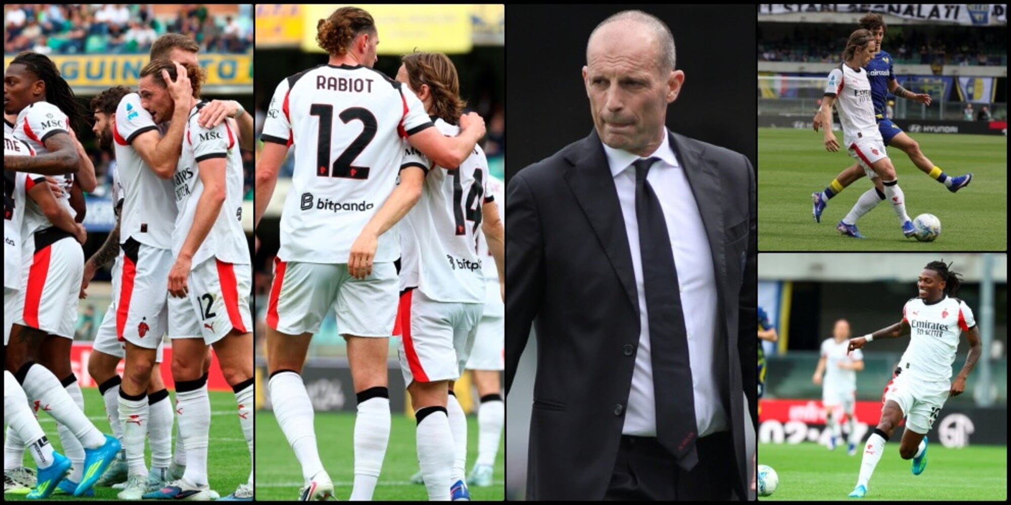 Il Milan vince a Verona e aggancia il Napoli: una rete del solito Rabiot fa sorridere Allegri 