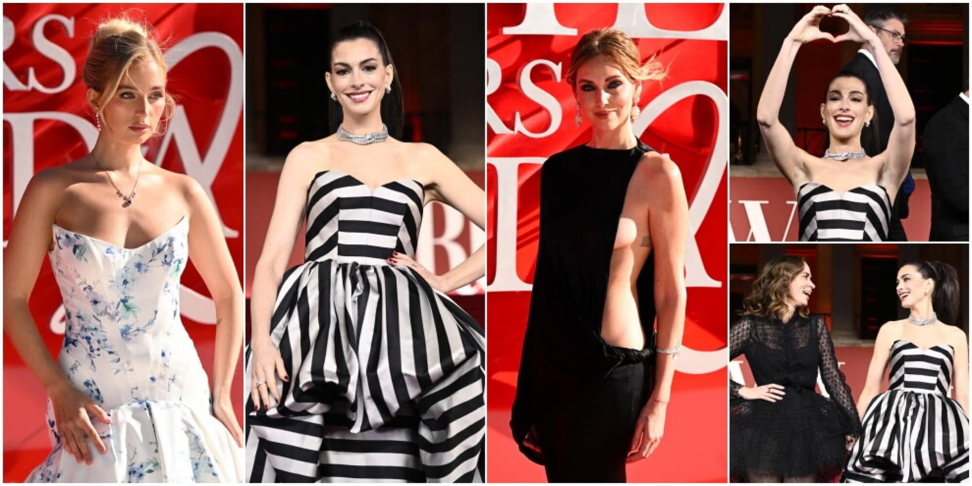 Il Diavolo veste...bianconero prima di Milan-Juve: da Anne Hathaway a Chiara Ferragni, tutti i look