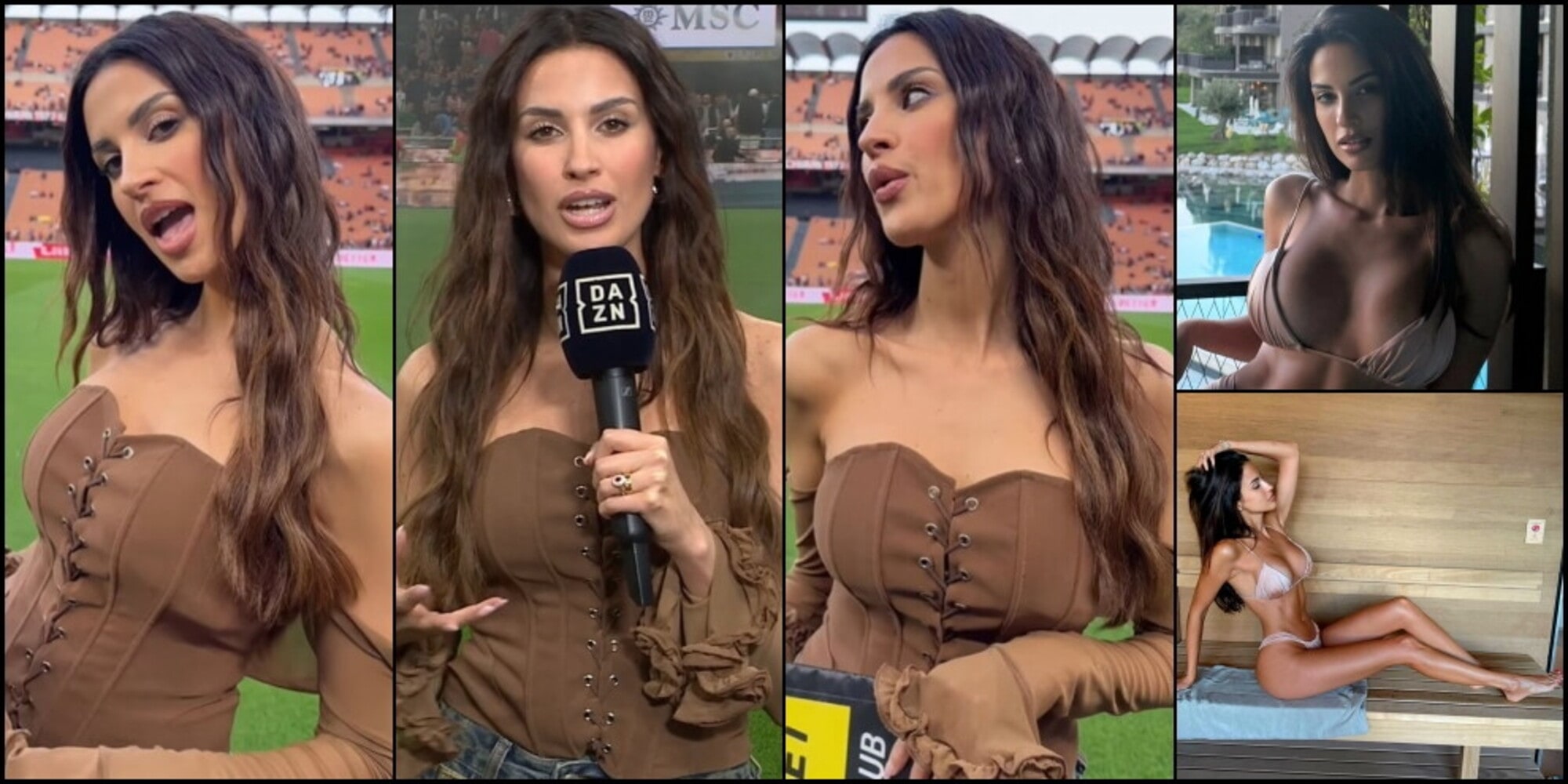 Eleonora Incardona show, San Siro infiammato: ecco lady Ricci prima di Milan-Juve