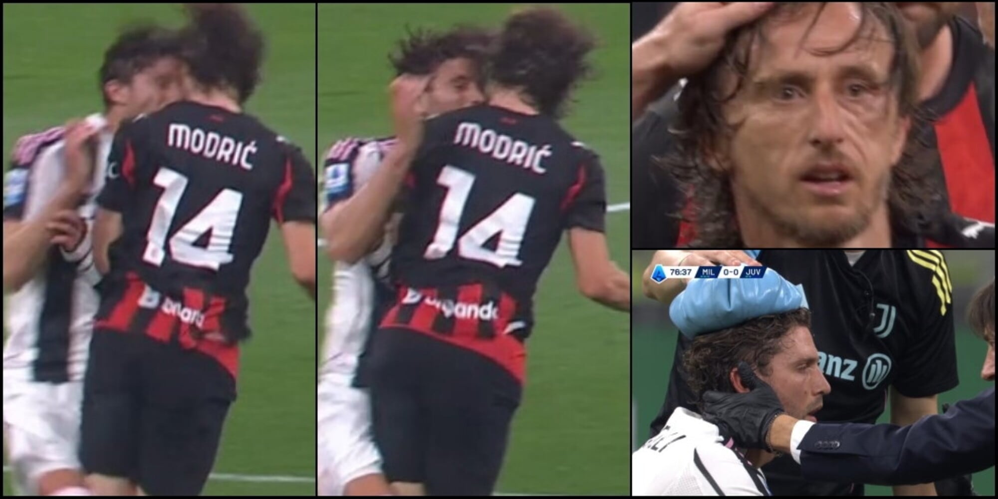 Locatelli-Modric, che botta! Scontro durissimo in Milan-Juve: cosa è successo