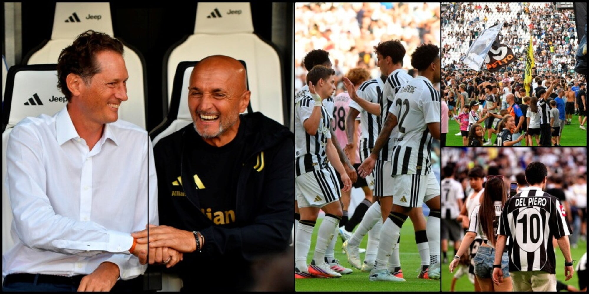 Juve, festa allo Stadium contro la Next Gen sotto gli occhi di Elkann: tifosi in campo 