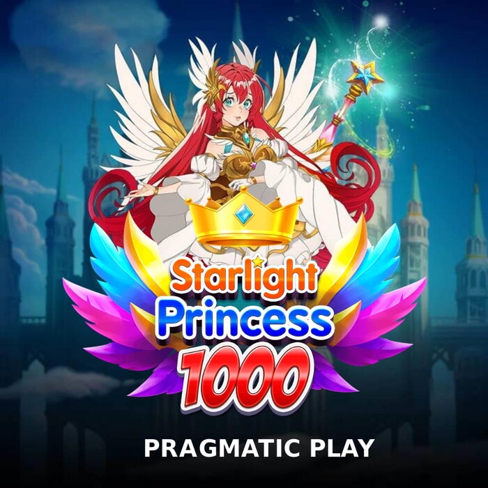 Slot Starlight Princess 1000 con principessa dai capelli rossi, ali bianche e corona dorata